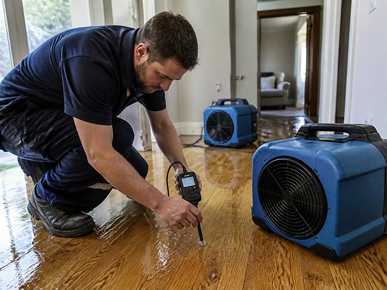 Restoration contractor at work