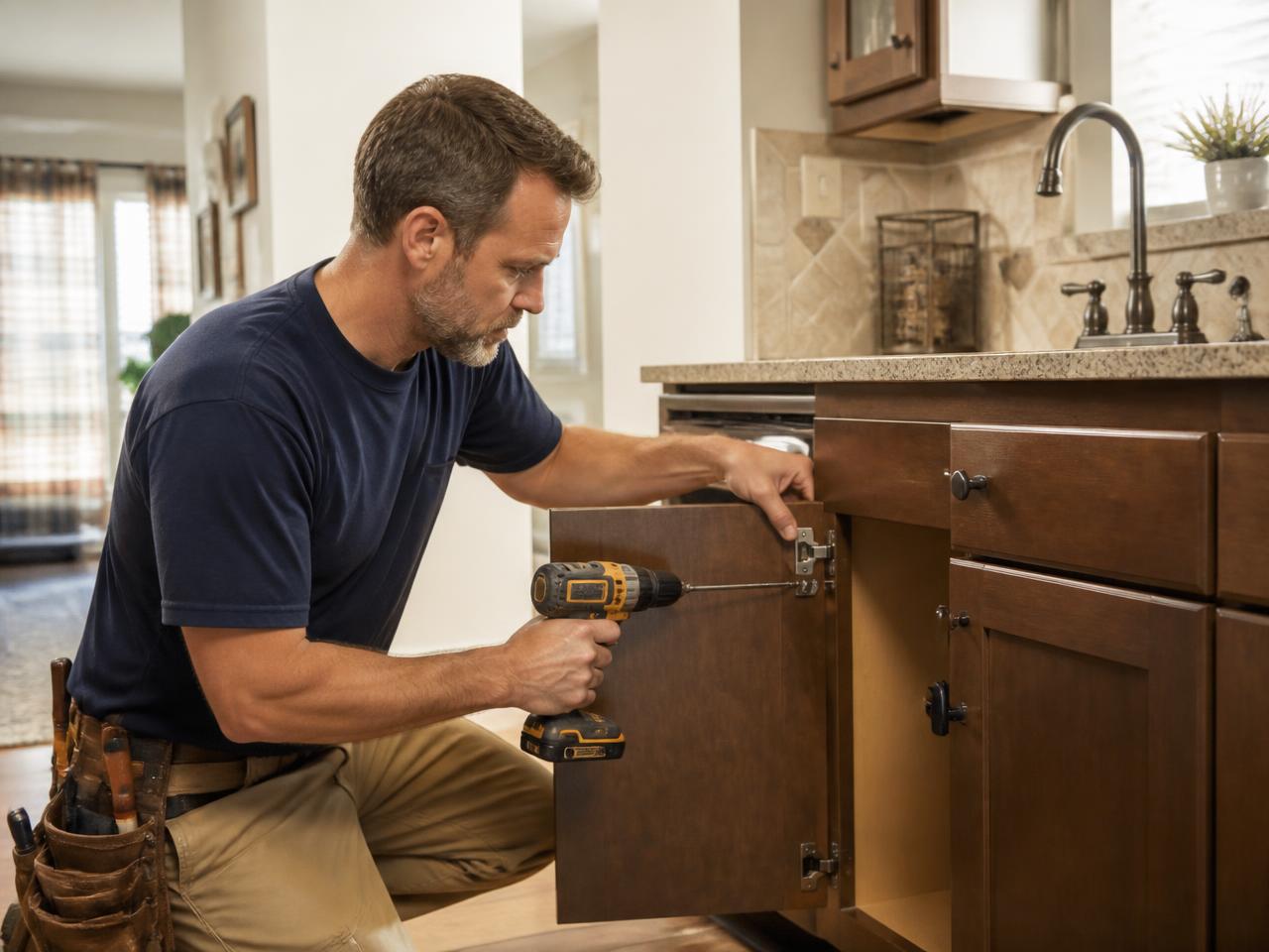 Handyman contractor at work
