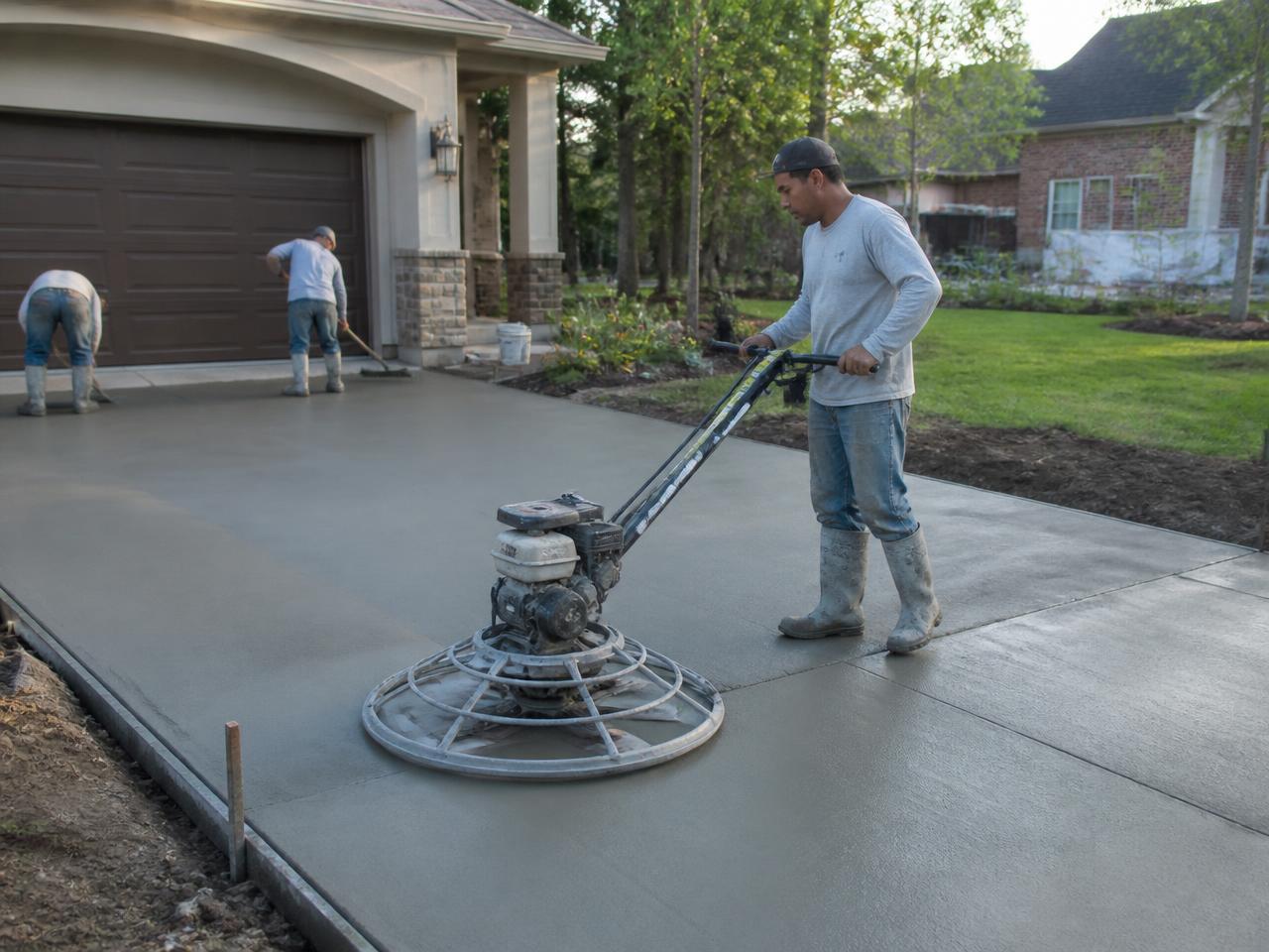 Concrete & Paving contractor at work