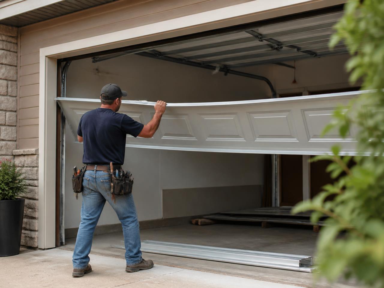 Garage Doors contractor at work