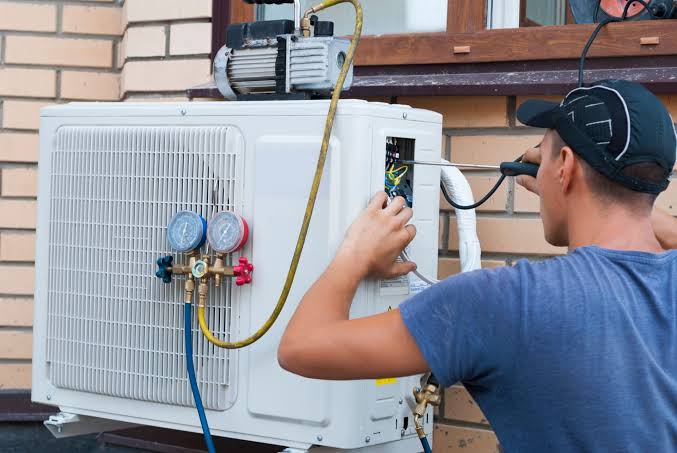 HVAC contractor at work