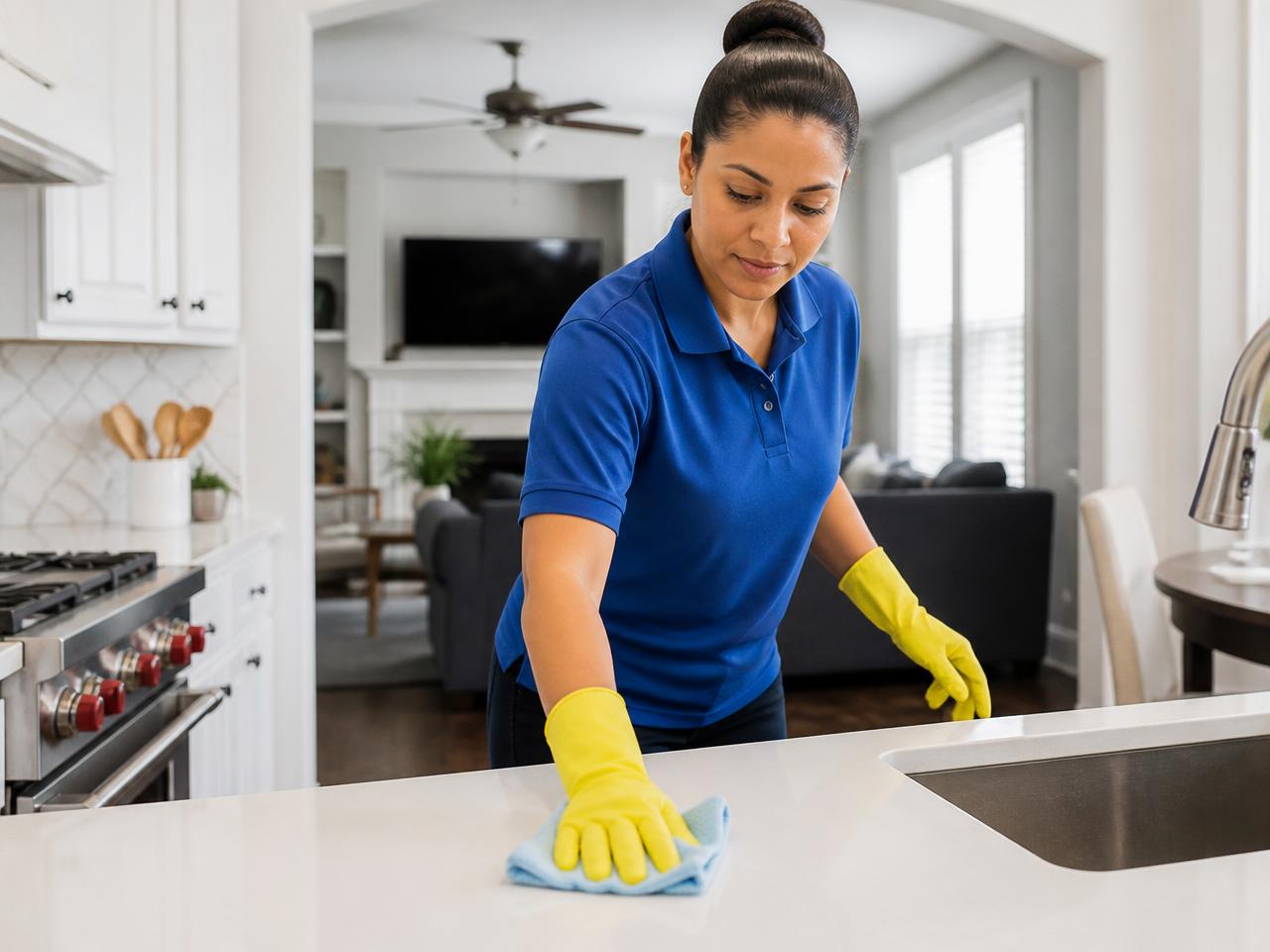 Cleaning Services contractor at work